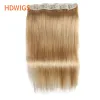 Stuk Clip in één stuk Recht 10 inch met 5 clips Menselijk haarverlenging Braziliaanse Remy-haarstukje Clip in Hair Extensions Natuurlijk