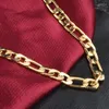 Chains Top Quality Gold Color Chain For Women Men Simple Elegant Design Jewelry Accessories Lobster Buckle Label Part