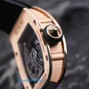 RM Saat Pilot İzle Popüler Watch Women's Series RM023 Otomatik Mekanik Titanyum Karbon Fiber Moda Tam İçi Boş 18K Gül Altın Kronograf