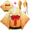 cosplay Anime Kostuums Seizoen 2 Agatsuma Zenitsu Kamado Tanjirou Rengoku Fe rollenspel om pruik anime en kimono jurken voor vrouwen te verenigenC24321