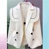 Vestes pour femmes Collier marine au printemps et à l'automne de 2024 Sentiment de haute qualité Personnalité de la mode Petit costume Noir Casual Blazer Manteau Tendance