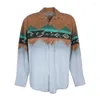 Chemises décontractées pour hommes Western Totem Tribe Revers Chemise à manches longues Matière douce 2024 Style Outdoor Top
