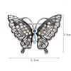 Broscher Vintage Rhinestone Crystal Hollowed Out Futterfly For Women Coat Plaggen smycken Party Ornament