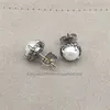 Vintage 925 Luxury Stud Earrings for Women Girl Creative Twist Winding Pearl Geometric Round Clear Stone Handmade Party Silver Color Jewelry Designer Earring