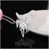 Pendentif Colliers 925 Sterling Sier 18 pouces suspendus collier de cheval pour femmes homme mode fête charme bijoux livraison directe pendentifs Ot9Ps