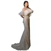 Bohemian Białe suknie ślubne długie rękawy 2024 Suknie ślubne w dużych rozmiarach Cequine Sweep Train Bling Luksusowe koraliki Kryształki Sukienka syrenka 403