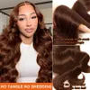 13x4 Chocolate Brown Body Wave Spets Front Wig Human Hair HD Spets Wig 100% Human Hair Prepluched Colored Human Hair Wigs Remy