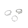 Anillos de racimo S925 plata esterlina para mujeres simple cristal apertura anillo ajustable moda joyería geométrica personalizada al por mayor