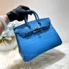 10s Discount Style All Handmade Tote Bag Limited Designer Bag Noble 25cm med importerad original Top Quality Crocodile Skin Top Customization Spot Offer med låda