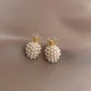 Earrings Pineapple Pearl Earrings French Retro High-quality Earrings Net Red Temperament Female New Wave Earrings Prevent Allergy 230831