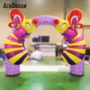 10mh (33 pés) com arco de animal quadrado personalizado de soprador para publicidade Arco de balão de entrada inflável do zoo inflável