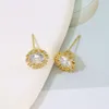 Bestselling Metal Flower Earrings Sunshine Sweet Zircon High Grade Womens Universal Jewelry