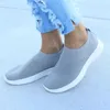 Casual Schuhe Frauen Plus Größe 43 Vulkanisieren Slip Auf Socke Weibliche Mesh Weiße Turnschuhe Flache Tenis Feminino