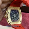 Famoso relógio extravagante RM Série de relógios de pulso Máquinas RM030 Limited 42 * 50mm RM030 conjunto de ouro rosa com quadrado T cheio de diamantes