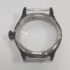 Caixa de relógio de 44 mm com vidro de safira adequada para movimento mecânico manual suíço ETA6497/6498