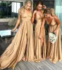 Babynice666 Champagne Bury Dark Navy Bridesmaid Dresses With Split Two Pieces Long Prom Dress Formal Wedding Gäst Kvällsklänningar CPS3007