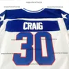 Ice Hockey Jersey 1980 USA 30 Craig 17 O'Callahan Sewing Haft hafder na zewnątrz koszulki sportowe