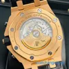 Famoso orologio da polso AP Orologio da uomo Royal Oak Offshore Serie 42 mm Diametro Oro 18 carati Orologio meccanico automatico da uomo Orologio sportivo e per il tempo libero di lusso 26470