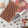 Moldes de cozimento JX-LCLYL 55-cavidade Mini Coffee Bean Silicone Mold Chocolate Biscoito Bolo Decoração Molde