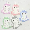 Halsketten 5 Stück Einhorn Silikon Baby Beißring Cartoon Tier Morderor BPA frei Nagetier Zähne Halskette DIY Geschenk Einhorn Baby Beißring