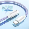 3A PD 60W USB Type C naar USB C-kabel Snel opladen 480 Mbps OD3.8 Snel opladen datakabel voor iPhone 15 Macbook Pro Samsung S20 S22 S23