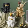 Vasos vaso de flores plantador ornamentos decoração para casa presentes nórdico anjo criança estátua bebê escultura vaso pensando estatueta de fada