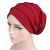 Berretti Cancro Tessuto elastico Cotone Sciarpa musulmana Berretto Chemio Respirare Cappello Volant Donna