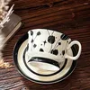 Muggar kinesisk gammal stil handmålad keramisk kaffekopp set brittisk eftermiddag te blomma koppar med fat kreativ