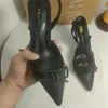 Cheap Store 90 % Rabatt auf Großhandelsverschönerung Zas Bun Pointed Damen-Seitenschuhe mit schwarzer Zehenpartie, Strasssteinen und Butterfly-Schnalle Wisps Vielseitige High-Heels-Sandalen H