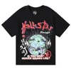 Hellstar Shirt Rappe męskie koszulki Raper umyte ciężkie rzemiosło unisex krótkie rękawe top street retro piekielne koszulki męskie koszule męskie