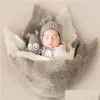 Blankets Swaddling Born Pography Props Wool Blanket Baby Po Shoot Session Posing Wraps Backdrop Fotoshooting Basket Filler Drop Delive Otozu