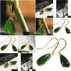 Other Fashion Accessories Natural An Jade Jasper Earrings Womens National Style Elegant Long Drop Delivery Otspv