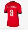 2024 Ronaldo Joao Felix Portugal Soccer Jerseys 2024 Ruben Neves Portuguese Football Shert Bernardo Bruno Fernandes Camisa de Futebol Men Men Women Kits Kids Equip