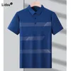 Polos pour hommes Bureau d'affaires à manches courtes Casual Polo-Col Chemise 2024 Mode All-Match Imprimé T-shirt respirant Été Vêtements masculins