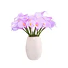 Flores decorativas 10 pçs decoração de casamento plástico realista eco amigável falso calla lírio leve diy buquê floral flor artificial