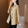 Płaszcze damskie płaszcze płaszcze High End swobodna wiosenna jesień wiatrową koszulę z długim rękawem Top Korean Fashion Jacket 2024