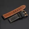 Accessories Canvas Leather Strap, 20 22 24mm Suitable for Bronze Watch Copper Watch Men's Bracelet, Suitable for Pam111 411 Men's Leather Br
