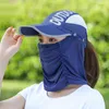 Casquettes de balle 2 en 1 été extérieur crème solaire masque chapeaux ensemble femmes séchage rapide mince respirant protection UV baseball équitation soleil