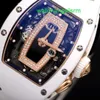 Automatische Kristallarmbanduhr RM Armbanduhr Damenserie RM037 Schwarze Keramik Damenuhr 52 x 34,4 mm Durchmesser RM037