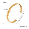 Bracciale Minar Oro Argento Placcato PVD Acciaio al titanio Anti-appannamento Foglie auricolari Braccialetti regolabili a forma di C per le donne