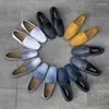 Casual skor äkta läder män lyxformella lägenheter mens loafers mockasins manlig andningsskiva på båt plus storlek 38-49