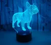 Touch Afstandsbediening Vision lamp Kleurrijke 3D Nachtverlichting Franse Bulldog 3d Kleine Tafellamp kerstcadeau1027155