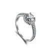Cluster Rings Karachis Light Luxury Ring S925 Sterling Sier Fashionable And Elegant European American Fl Diamond Drop Delivery Jewelry Otj71
