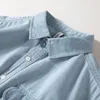 Camicie casual da uomo Camicia di jeans lavata e usurata Cappotto retrò sciolto a maniche lunghe