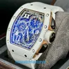RM Watch Pilot Watch Popular Watch RM72-01 Men's Series RM72-01 White Ceramic Flyback/Reverse Jump Chronometer Men's Watch Automatic Mechanical Used Watch