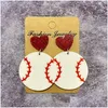 Dangle Chandelier Sporty Design Glitter Studs Softball Baseball Football Soccer Acrylic Earrings For Women Gift Jewelry Wholesale D Otjbt