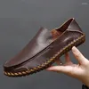 Casual Schoenen Plus Size 38-48 Echt Leer Mannen Loafers Koe Voor Man Zachte Comfortabele Mocassins Hand Genaaid Rijden