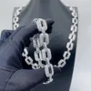 Collier ras du cou plaqué or VVS Moissanite diamant gravé, certificat GRA, bijoux en argent