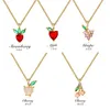 Chains Sweet Crystal Necklace Small Fresh Fruit Grape Apple Pendant Collar Chain Cute Student Jewelry