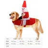 Dog Apparel Christmas Pet Clothes Cat And Horseback Riding Suit To Santa Claus Funny Costume